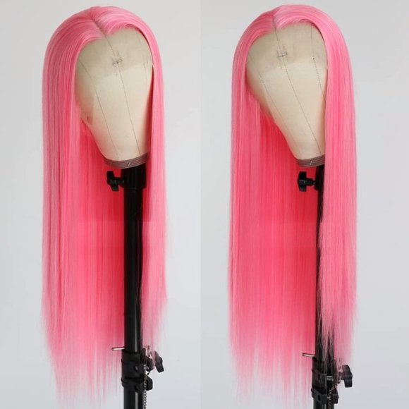 Straight Pink T Part Lace Front Wigs - Picture 5 of 5